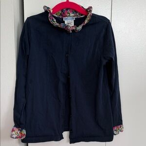 JACADI Navy Blouse with Floral liberty Accents